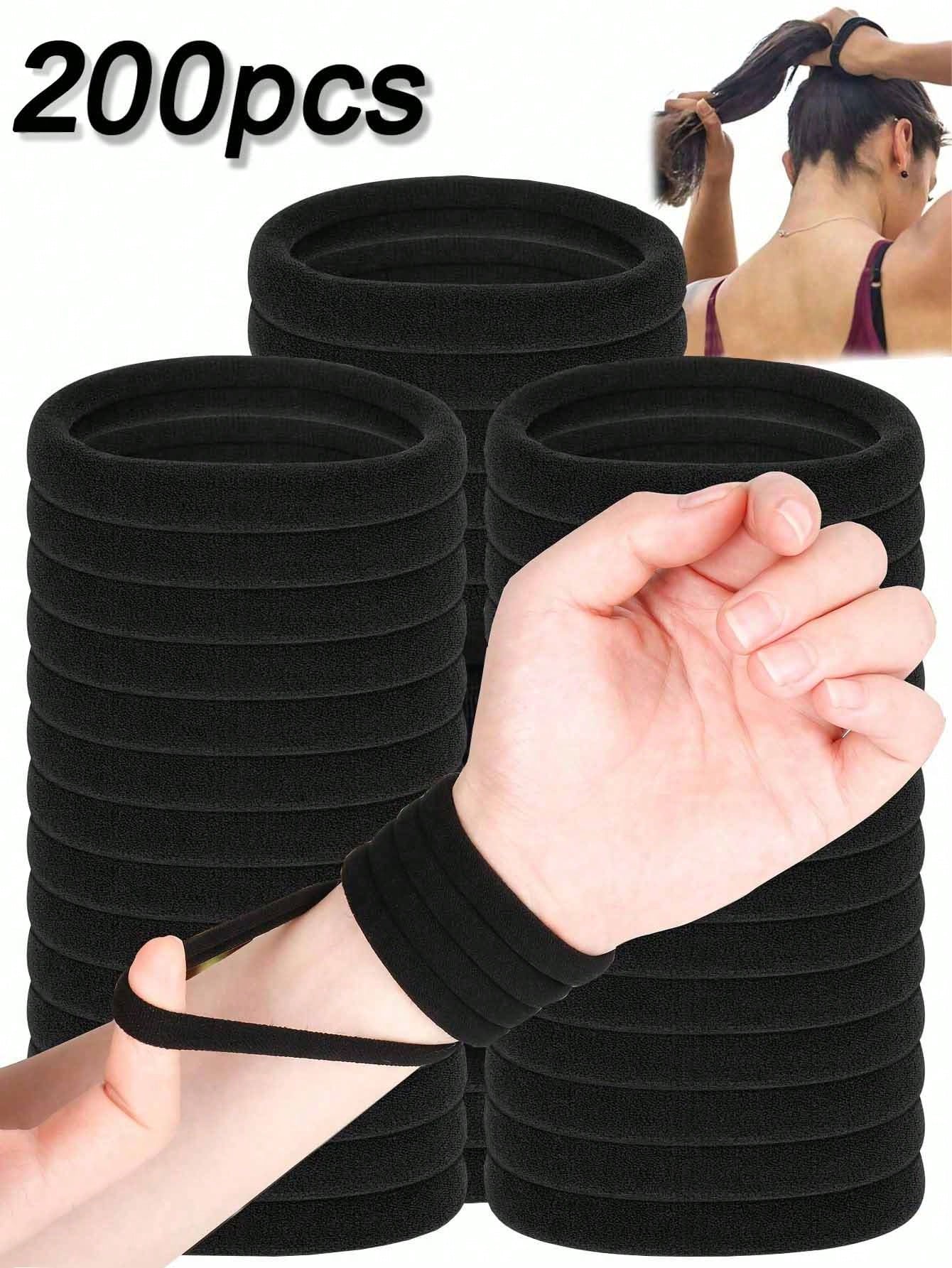 200pcs Fashionable Minimalist High Elasticity Thick Hair Bands, Seamless High Elasticity Rubber Bands, Suitable For Daily Outings And Various Hairstyles, Suitable For Women, Can Effectively Fix Long H