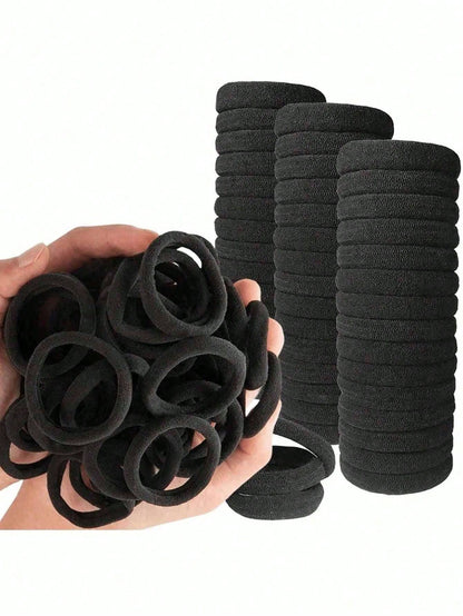 200pcs Fashionable Minimalist High Elasticity Thick Hair Bands, Seamless High Elasticity Rubber Bands, Suitable For Daily Outings And Various Hairstyles, Suitable For Women, Can Effectively Fix Long H