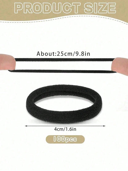 200pcs Fashionable Minimalist High Elasticity Thick Hair Bands, Seamless High Elasticity Rubber Bands, Suitable For Daily Outings And Various Hairstyles, Suitable For Women, Can Effectively Fix Long H