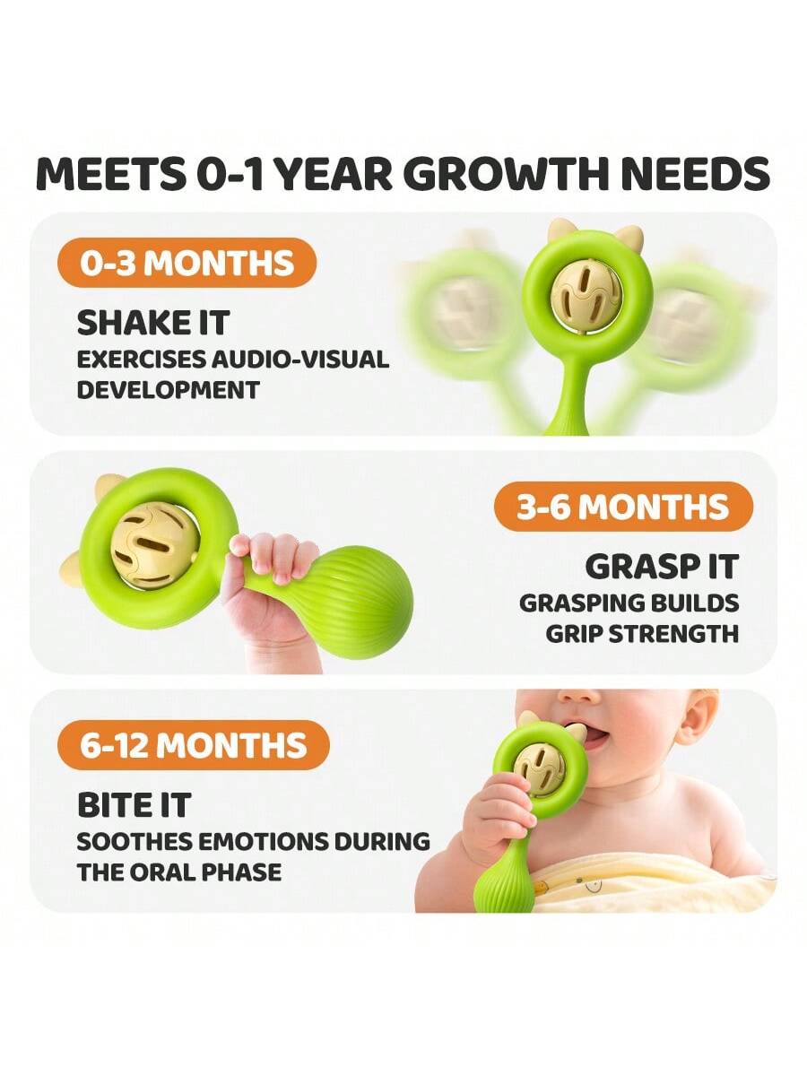 2025 Baby Rattle Toy Set: Vibrating Rattle Suitable For 0-3 Years Old Infants, Grip Training Toy, Thanksgiving, Newborn Fun Toy Gift