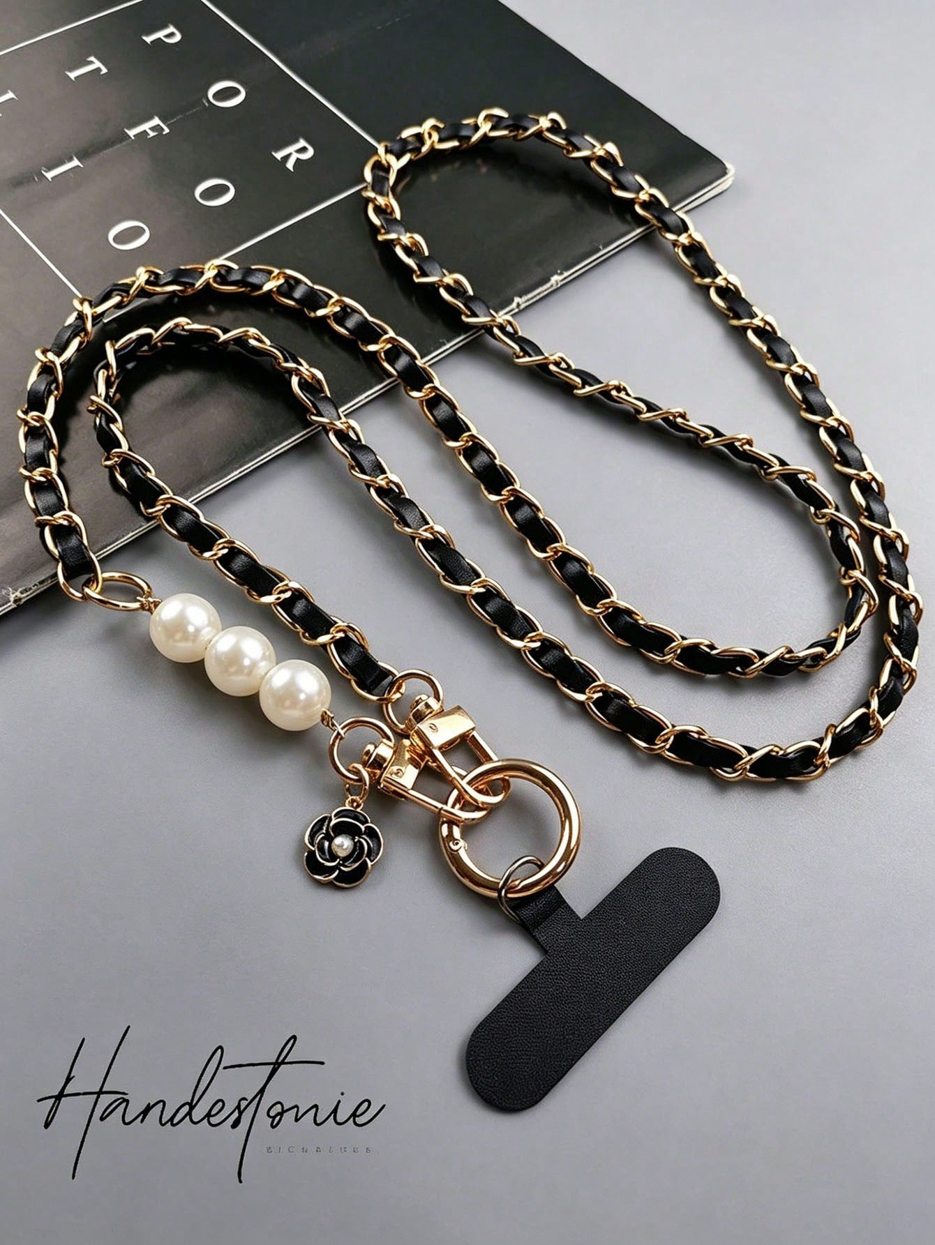 2026 Long Phone Lanyard Crossbody Shoulder Strap High-End Pearl Leather Chain Women's Outdoor Travel Pendant Bag Shell, Hiking, Unisex, Phone Wrist Strap, Keychain, Phone Charm, Phone Accessories, Mob