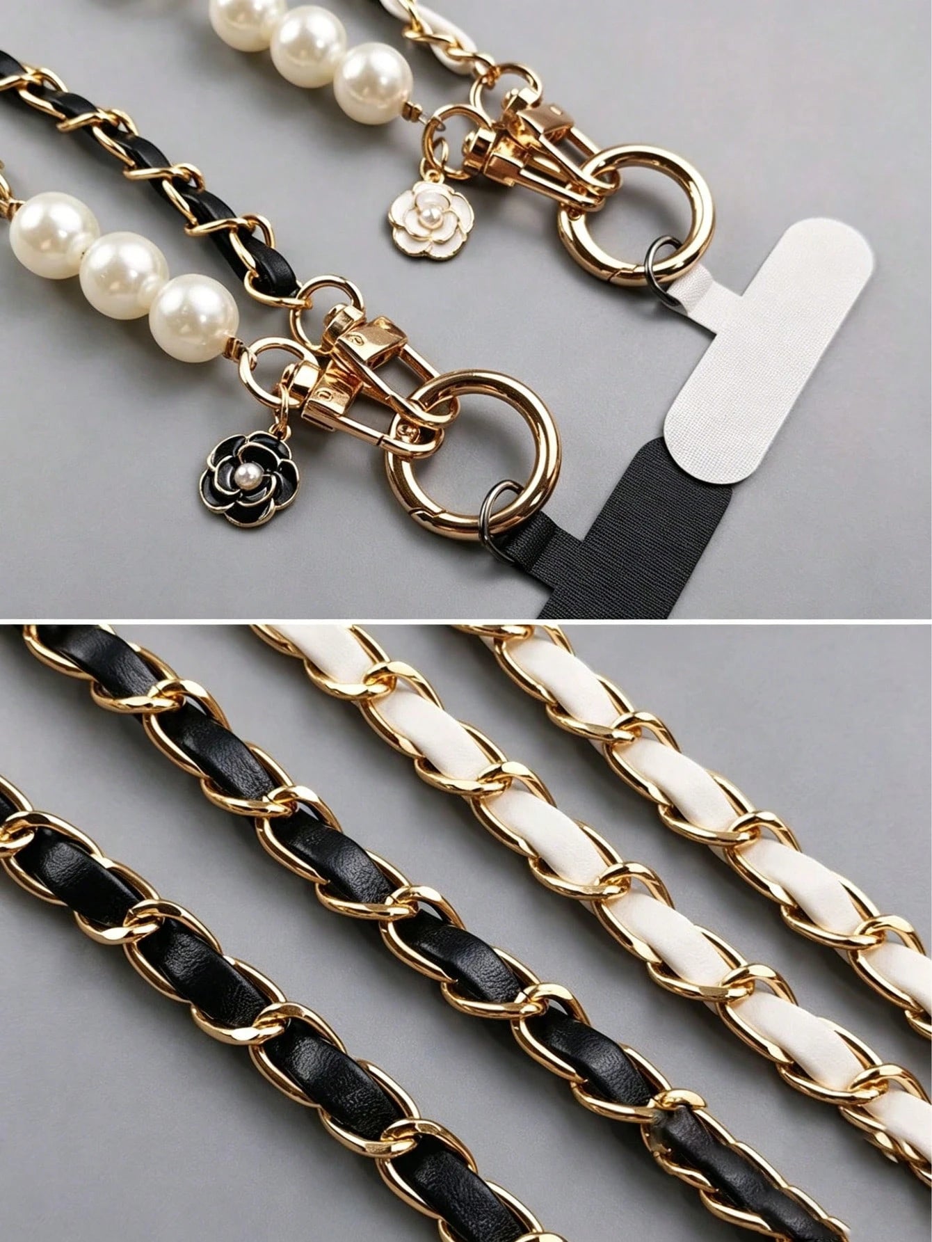 2026 Long Phone Lanyard Crossbody Shoulder Strap High-End Pearl Leather Chain Women's Outdoor Travel Pendant Bag Shell, Hiking, Unisex, Phone Wrist Strap, Keychain, Phone Charm, Phone Accessories, Mob