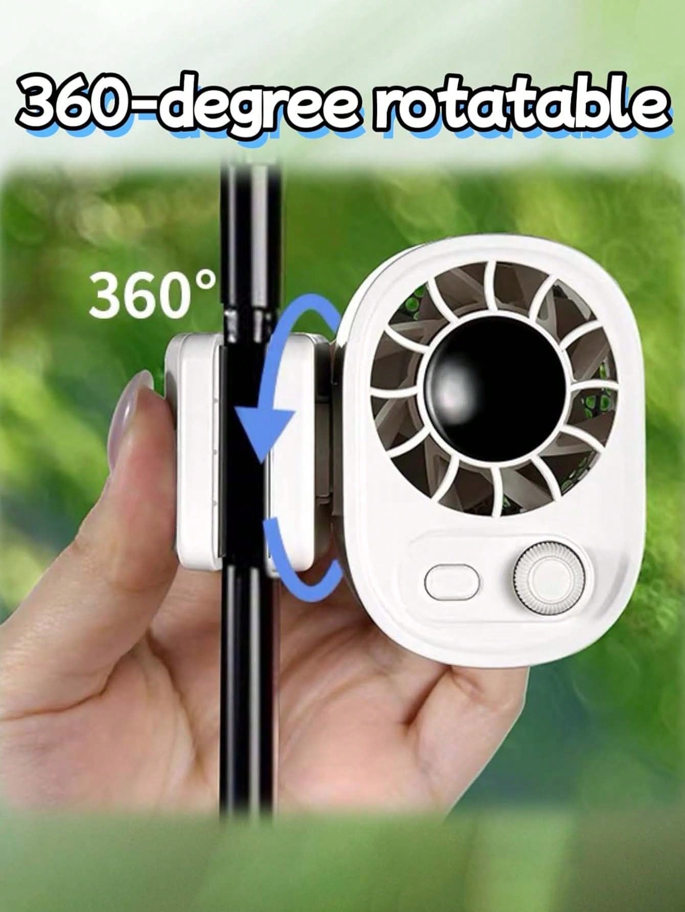 2026 New Car Clip-On Fan With LED Display- USB Rechargeable Backseat Cooling Fan, 100 Adjustable Wind Speeds & 360° Rotation, 1200/1400mAh Powerful Air Circulator, Suitable For SUV, RV, Van, Pickup T