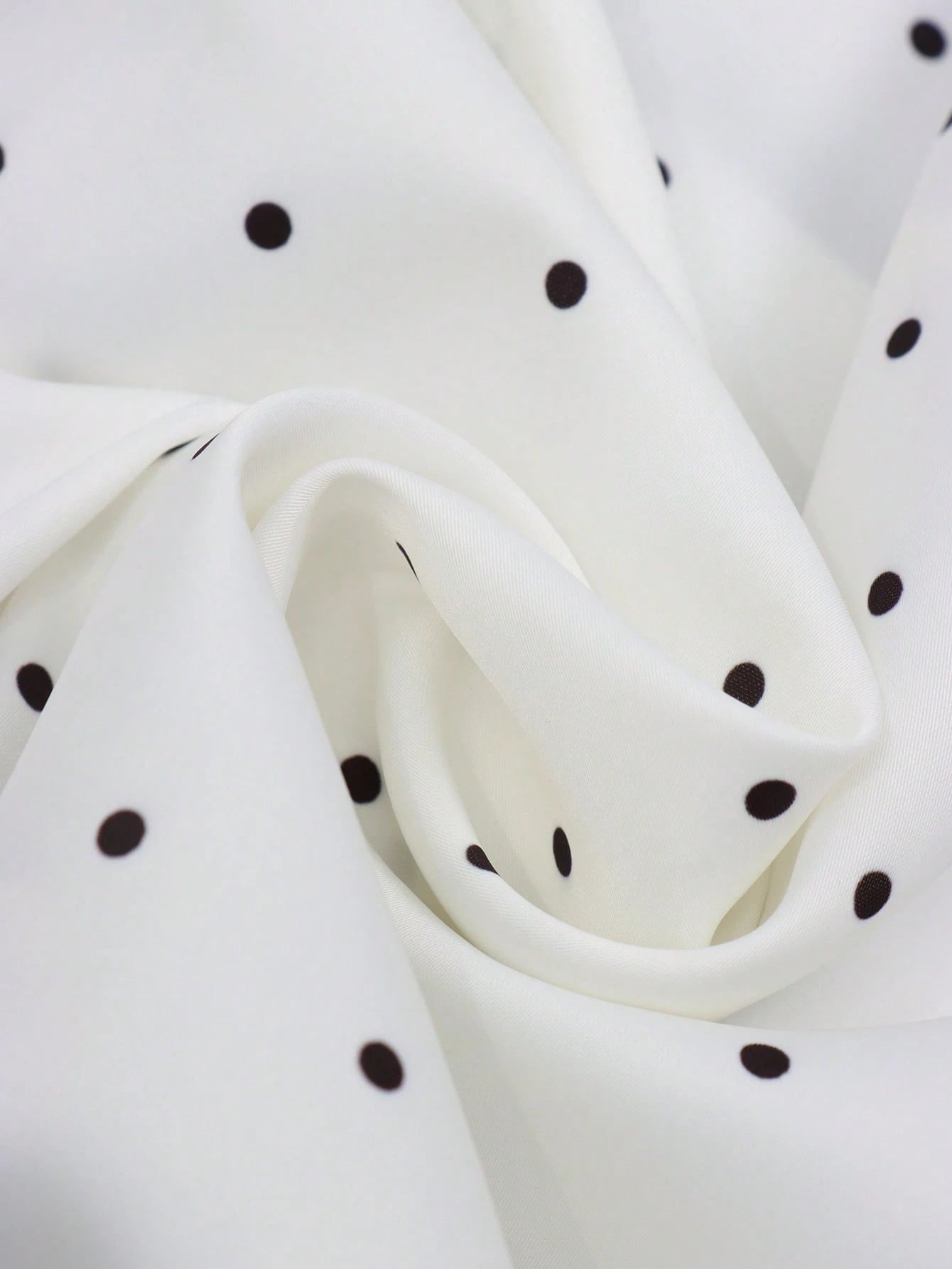 2026 New Elegant Commuter Style Women's Black & White Polka Dot Lace Patchwork Skirt, Summer Spring