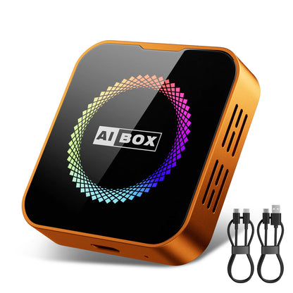 2026 Newest 3-In-1 Magic Video Box, Wireless CarPlay Adapter, Supports NF/YT Streaming, Colorful Lights, Equipped With TF Card Slot, Designed For IOS 10+ System, Provides CarPlay & Android Auto Video