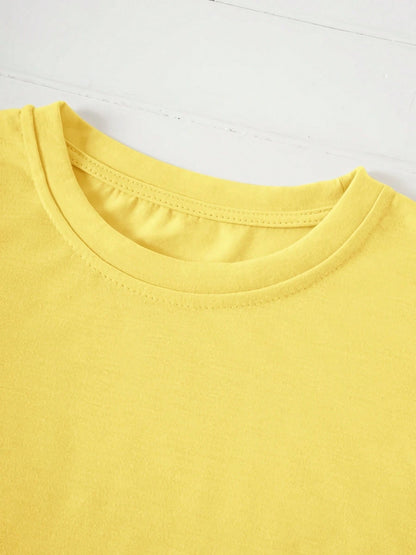 2026 Spring/Summer New Style Women's Round Neck Summer Cherry Letter Print Fashionable Summer Cool Short Sleeve Casual T-Shirt Double-Sided Print 2026