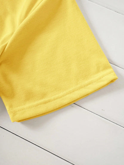 2026 Spring/Summer New Style Women's Round Neck Summer Cherry Letter Print Fashionable Summer Cool Short Sleeve Casual T-Shirt Double-Sided Print 2026