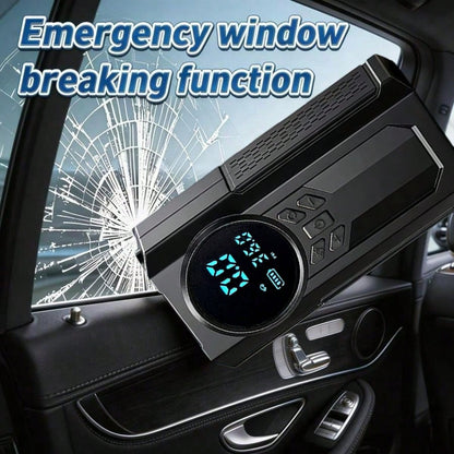 2026 Upgraded Multifunctional Portable Mini Air Compressor With Jump Starter, 150PSI Tire Inflator, Digital Display, Tire Pressure Monitoring, 3-Mode LED Flashlight And Battery Charger, 8000A Peak Cur