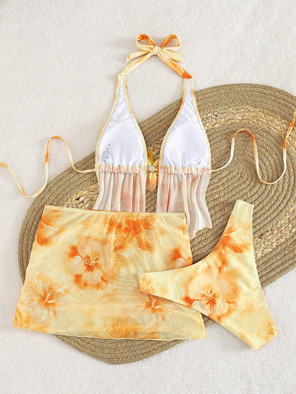 2026 Women's Random Print Spaghetti Strap Sexy Bikini Swimwear Set, Summer Outfit, Elegant, Valentine's Day, Beach, Vacation, Casual, Unique, Summer Set, Summer Holiday Set, Spring, Women's Valentine'