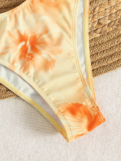 2026 Women's Random Print Spaghetti Strap Sexy Bikini Swimwear Set, Summer Outfit, Elegant, Valentine's Day, Beach, Vacation, Casual, Unique, Summer Set, Summer Holiday Set, Spring, Women's Valentine'