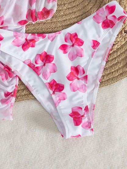 2026 Women's Random Print Spaghetti Strap Sexy Bikini Swimwear Set, Summer Outfit, Elegant, Valentine's Day, Beach, Vacation, Casual, Unique, Summer Set, Summer Holiday Set, Spring, Women's Valentine'