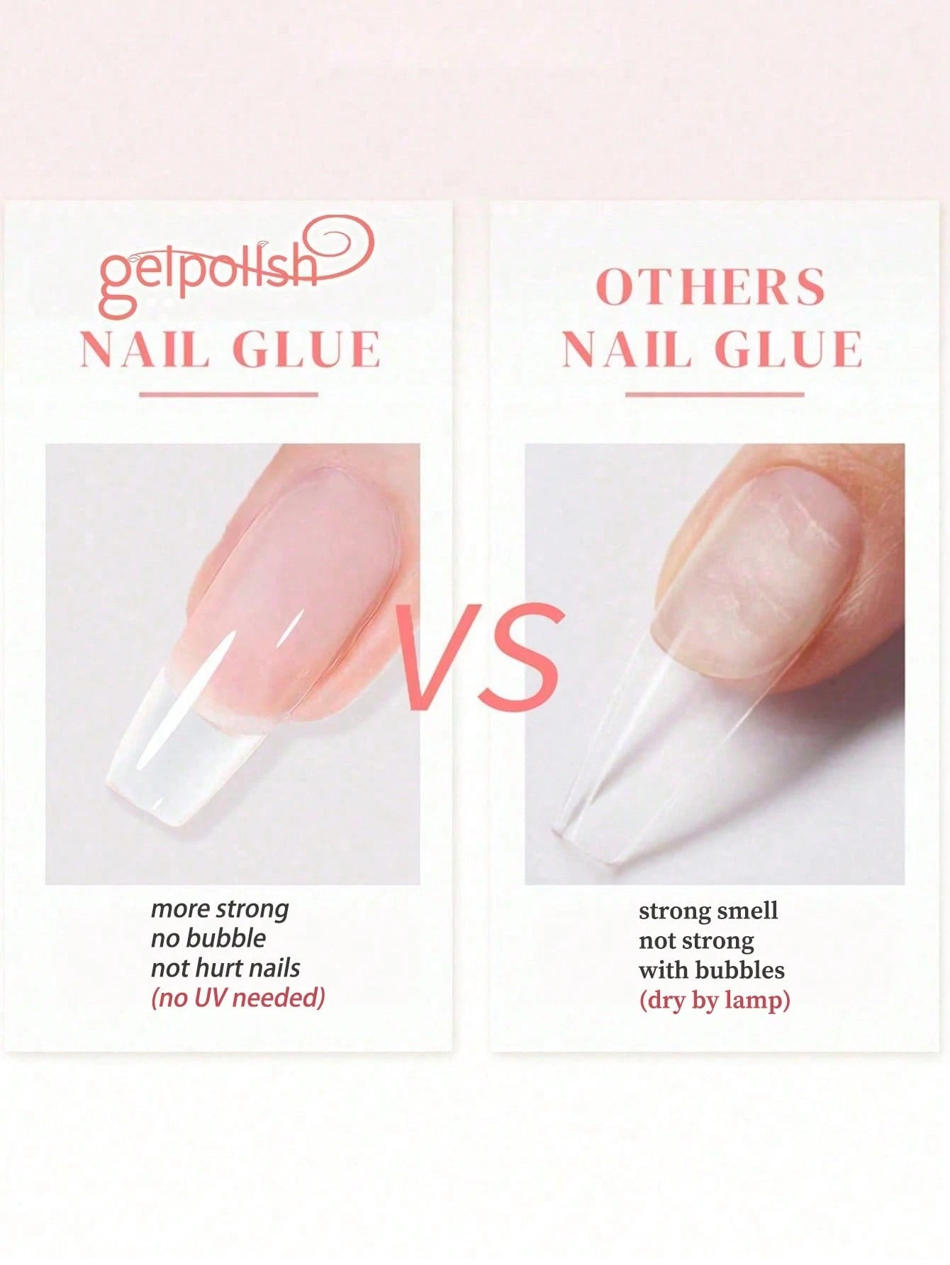 20g Super Strong Nail Glue For Acrylic Nails,Nail Tips, Press On Nails,Fake Nails, Salon Quality Brush On Nail Glue Easy Application Long-Lasting False Nail Glue