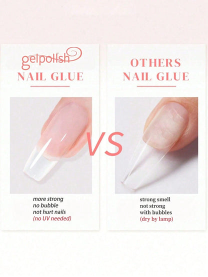 20g Super Strong Nail Glue For Acrylic Nails,Nail Tips, Press On Nails,Fake Nails, Salon Quality Brush On Nail Glue Easy Application Long-Lasting False Nail Glue