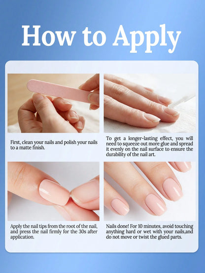 20g Super Strong Nail Glue For Acrylic Nails,Nail Tips, Press On Nails,Fake Nails, Salon Quality Brush On Nail Glue Easy Application Long-Lasting False Nail Glue