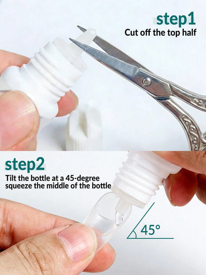 20g Super Strong Nail Glue For Acrylic Nails,Nail Tips, Press On Nails,Fake Nails, Salon Quality Brush On Nail Glue Easy Application Long-Lasting False Nail Glue