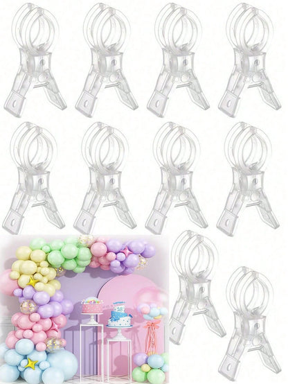 20pcs 3.5 Inch Heavy Duty Transparent Plastic Spring Clamps | Multi-Purpose Balloon Arch Fixing Clips, Suitable For Fixing Backdrop, Sturdy And Durable Craft Clips, Applicable For Birthday Party, Wedd