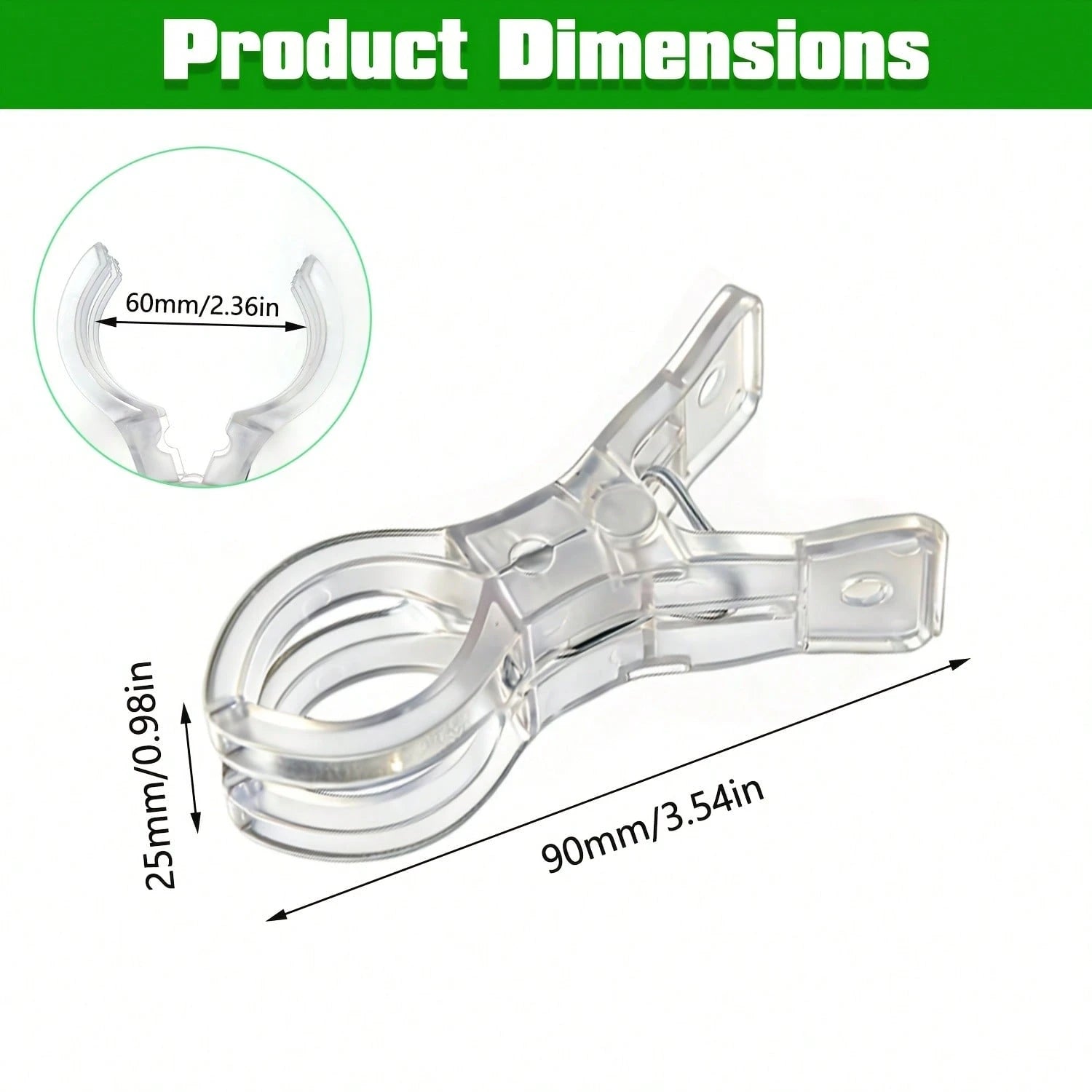 20pcs 3.5 Inch Heavy Duty Transparent Plastic Spring Clamps | Multi-Purpose Balloon Arch Fixing Clips, Suitable For Fixing Backdrop, Sturdy And Durable Craft Clips, Applicable For Birthday Party, Wedd