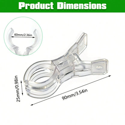 20pcs 3.5 Inch Heavy Duty Transparent Plastic Spring Clamps | Multi-Purpose Balloon Arch Fixing Clips, Suitable For Fixing Backdrop, Sturdy And Durable Craft Clips, Applicable For Birthday Party, Wedd