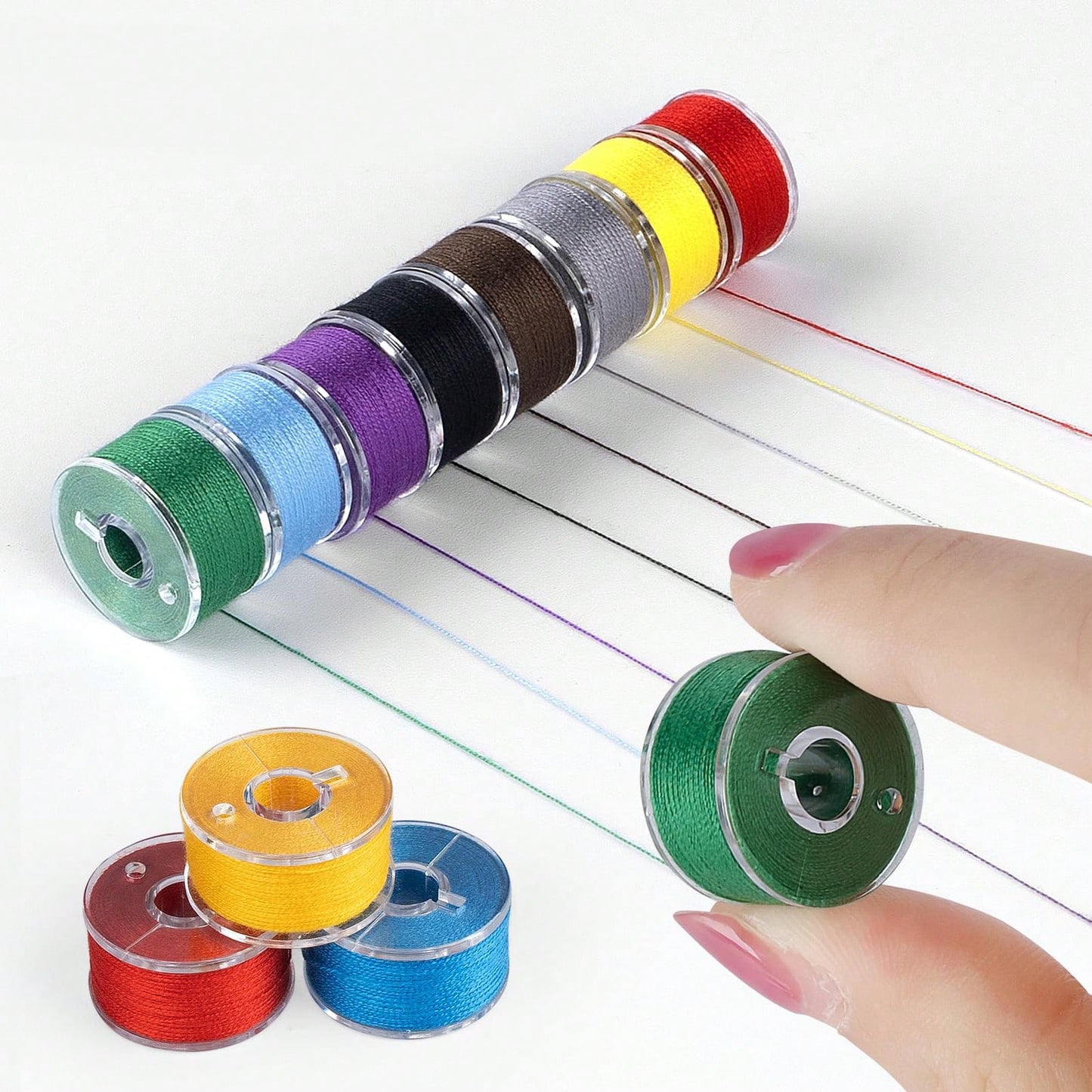 20pcs/50pcs/100pcs Pre-Wound Sewing Machine Bobbins, Sewing Machine Bobbin Thread, Simple Mini Sewing Bobbin, Random Color