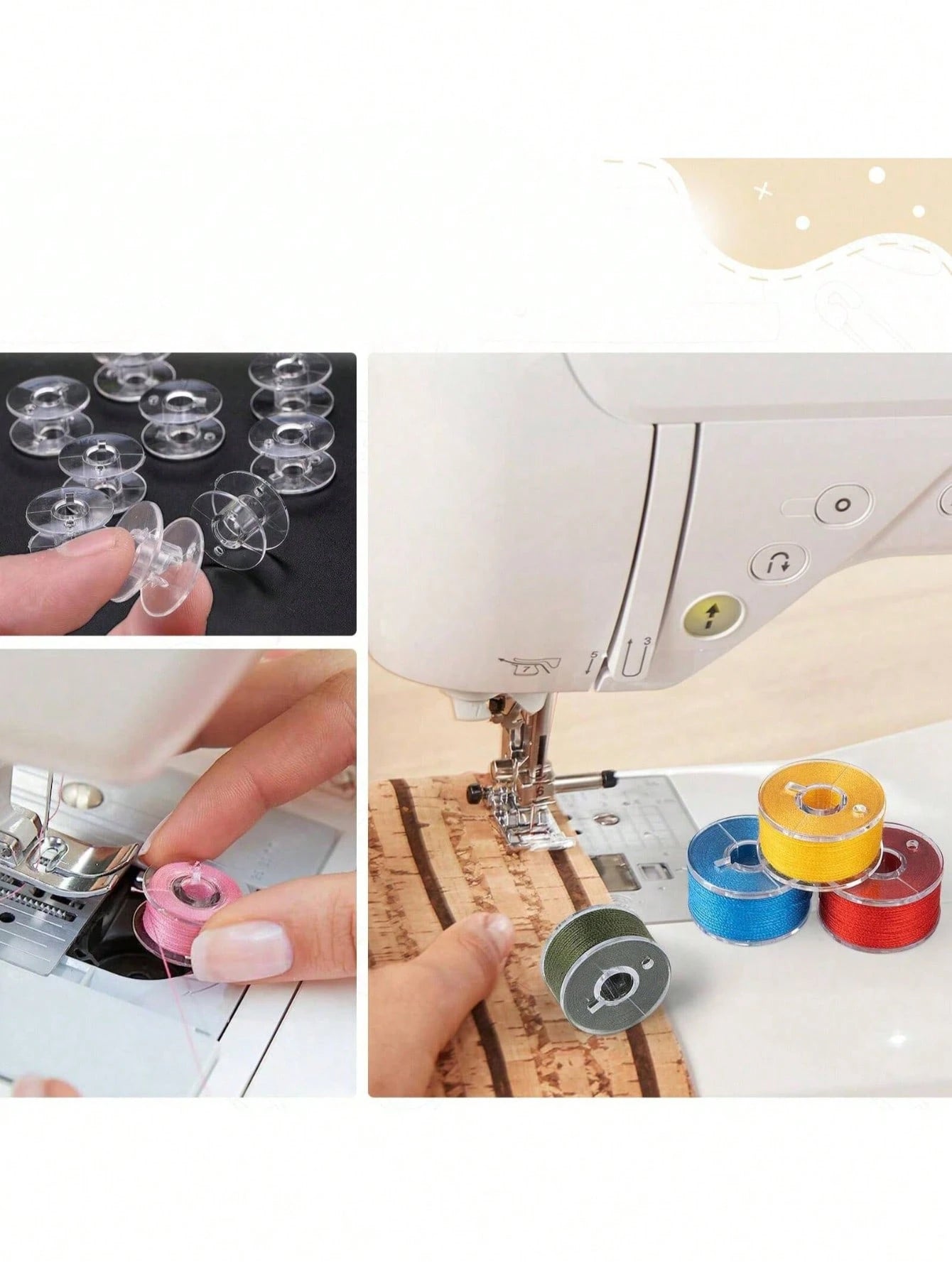 20pcs/50pcs/100pcs Pre-Wound Sewing Machine Bobbins, Sewing Machine Bobbin Thread, Simple Mini Sewing Bobbin, Random Color