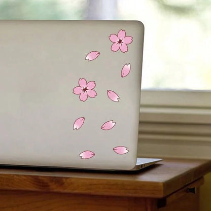 20pcs Beautiful Cherry Blossom Bicycle Decorative Stickers, Vinyl Waterproof Sun-Proof No-Residue, Suitable For Bicycle, Road, Mountain Bike DIY Cover Vehicle Body Scratches, Motorcycle And Helmet Exq