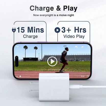 20W Fast Charging Adapter Set, USB C & USB A Wall Charger + 3.3Ft/100cm Type C To Lightning Fast Charging Data Cable, Compatible With For IPhone 14/13/12/11/XR/Xs Max/8/7 Plus Charger Set