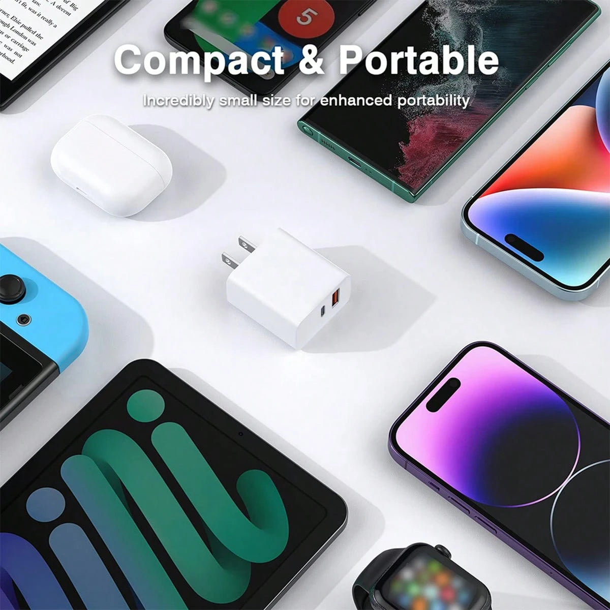 20W Fast Charging Adapter Set, USB C & USB A Wall Charger + 3.3Ft/100cm Type C To Lightning Fast Charging Data Cable, Compatible With For IPhone 14/13/12/11/XR/Xs Max/8/7 Plus Charger Set