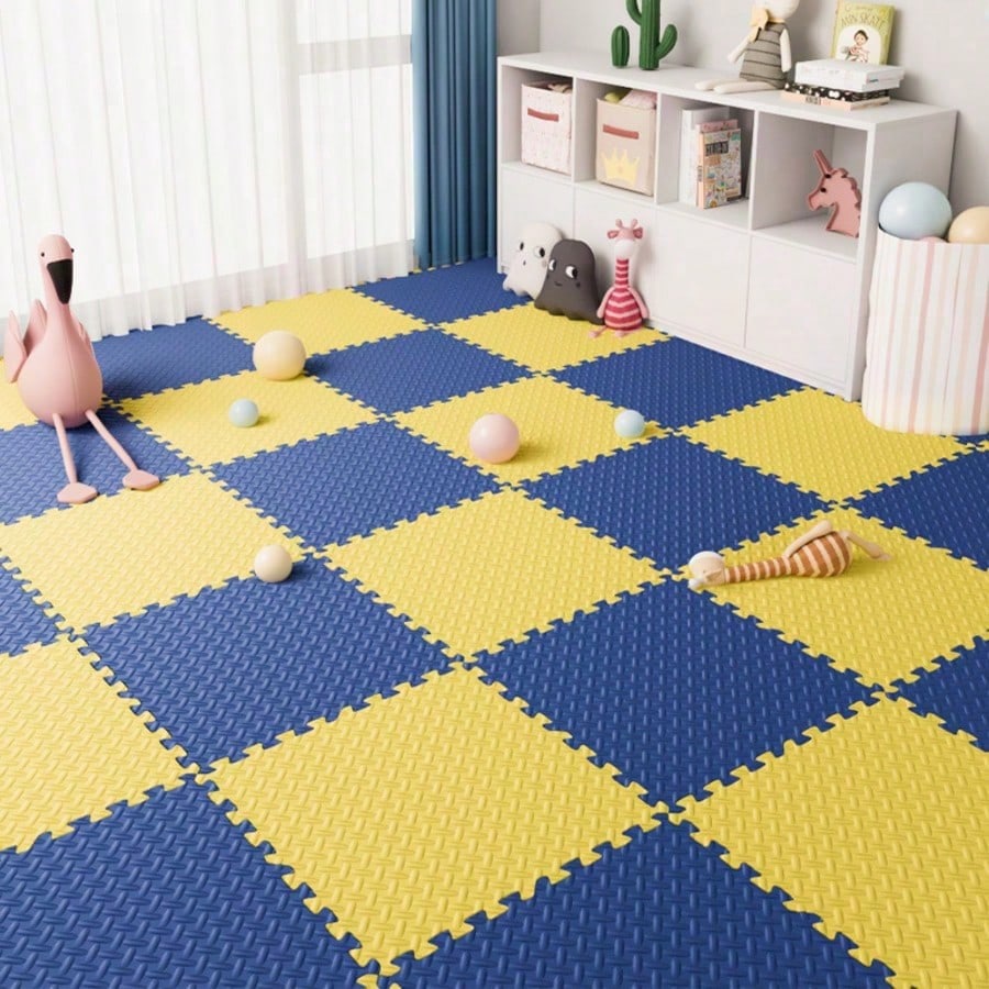 24-Piece Fitness Mat, Interlocking Exercise Foam Mat, Gym Mat, Non-Slip Puzzle Mat, Non-Slip Waterproof, Anti-Fall Noise Reduction, Home Living Room Bedroom Puzzle, New Durable Material, Training Supp