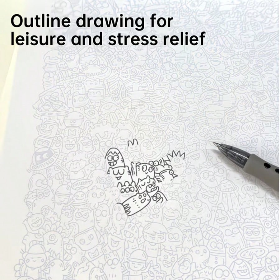 25/50/75/100pcs Stress Relief Line Drawing Practice Sheets- Random Non-Repeating Styles, Stress Relief Line Art, Pen Control Practice, Sketching Line Drawing Book, Essential For Drawing Practice, Sui