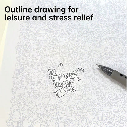 25/50/75/100pcs Stress Relief Line Drawing Practice Sheets- Random Non-Repeating Styles, Stress Relief Line Art, Pen Control Practice, Sketching Line Drawing Book, Essential For Drawing Practice, Sui