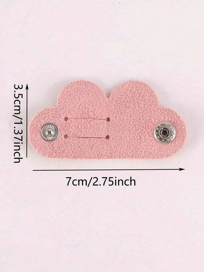 28pcs/3pcs/5pcs/10pcs/16pcs Random Color Heart-Shaped Cable Organizer (2.75*1.37 Inches), Earphone Cable Winder, PU Leather Cable Organizer, Self-Adhesive Data Cable Storage Box, Data Cable Storage Ba