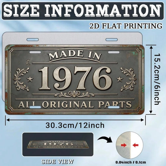 2D Flat, 1 Piece, Vintage Metal Aluminum Sign (12 * 6inch ), Manufactured In 1976, Original Parts, Outdoor Plaque & Wall Decoration, Vintage Home Decor, Suitable For Living Room, Bathroom, Home Office