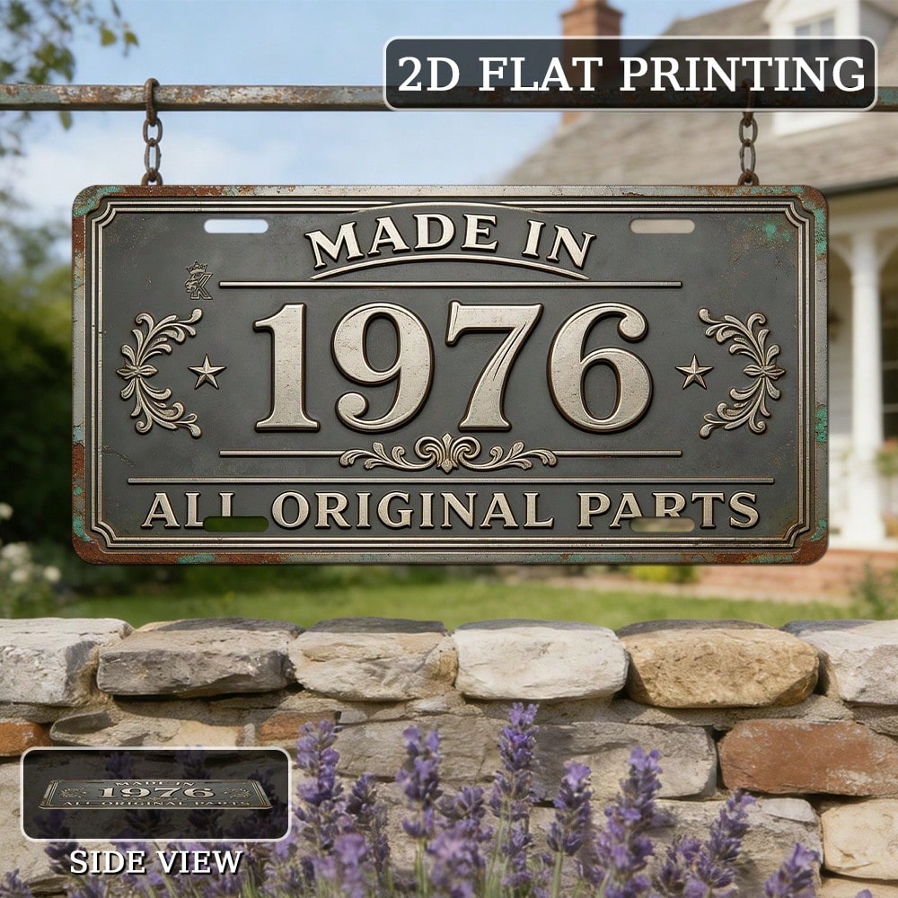 2D Flat, 1 Piece, Vintage Metal Aluminum Sign (12 * 6inch ), Manufactured In 1976, Original Parts, Outdoor Plaque & Wall Decoration, Vintage Home Decor, Suitable For Living Room, Bathroom, Home Office