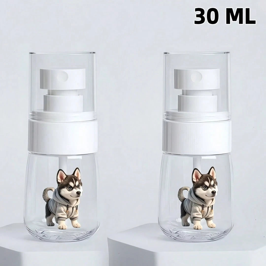 [2D Flat] 1pc Husky Wearing Hoodie Design/Cute Cat Pattern Print Spray Bottle, Transparent Refillable, Suitable For Makeup Remover, Toner, Liquid Cosmetics, Women's Commute Beauty Travel Empty Bottle