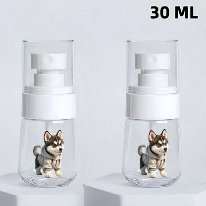 [2D Flat] 1pc Husky Wearing Hoodie Design/Cute Cat Pattern Print Spray Bottle, Transparent Refillable, Suitable For Makeup Remover, Toner, Liquid Cosmetics, Women's Commute Beauty Travel Empty Bottle