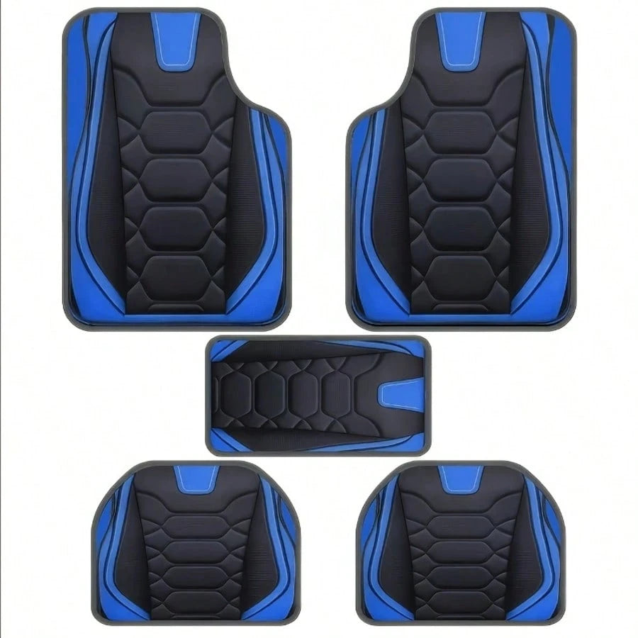 2D Flat, 5pcs Luxury- Abdominal Muscle Pattern Car Floor Mats, Universal Polyester Fiber, Suitable For Sedan, Van, SUV Fashion Protective Car Foot Mats- Perfect Gift For Men And Women, Car Interior