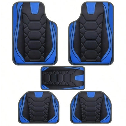 2D Flat, 5pcs Luxury- Abdominal Muscle Pattern Car Floor Mats, Universal Polyester Fiber, Suitable For Sedan, Van, SUV Fashion Protective Car Foot Mats- Perfect Gift For Men And Women, Car Interior