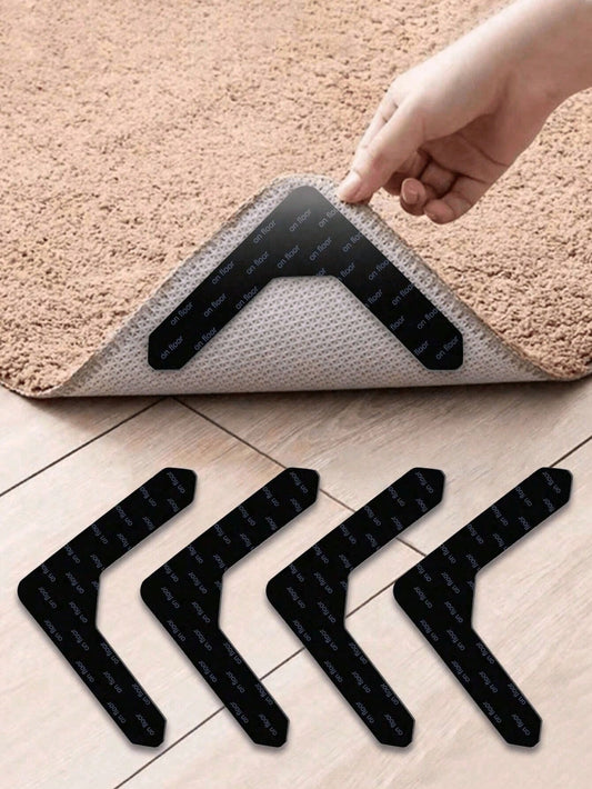 2pcs/12pcs/24pcs Double-Sided Carpet Tape, Non-Slip Design. This Washable Tape Is Suitable For Area Rugs, Reusable, And An Ideal Choice For Hardwood Floors And Tile Floors.