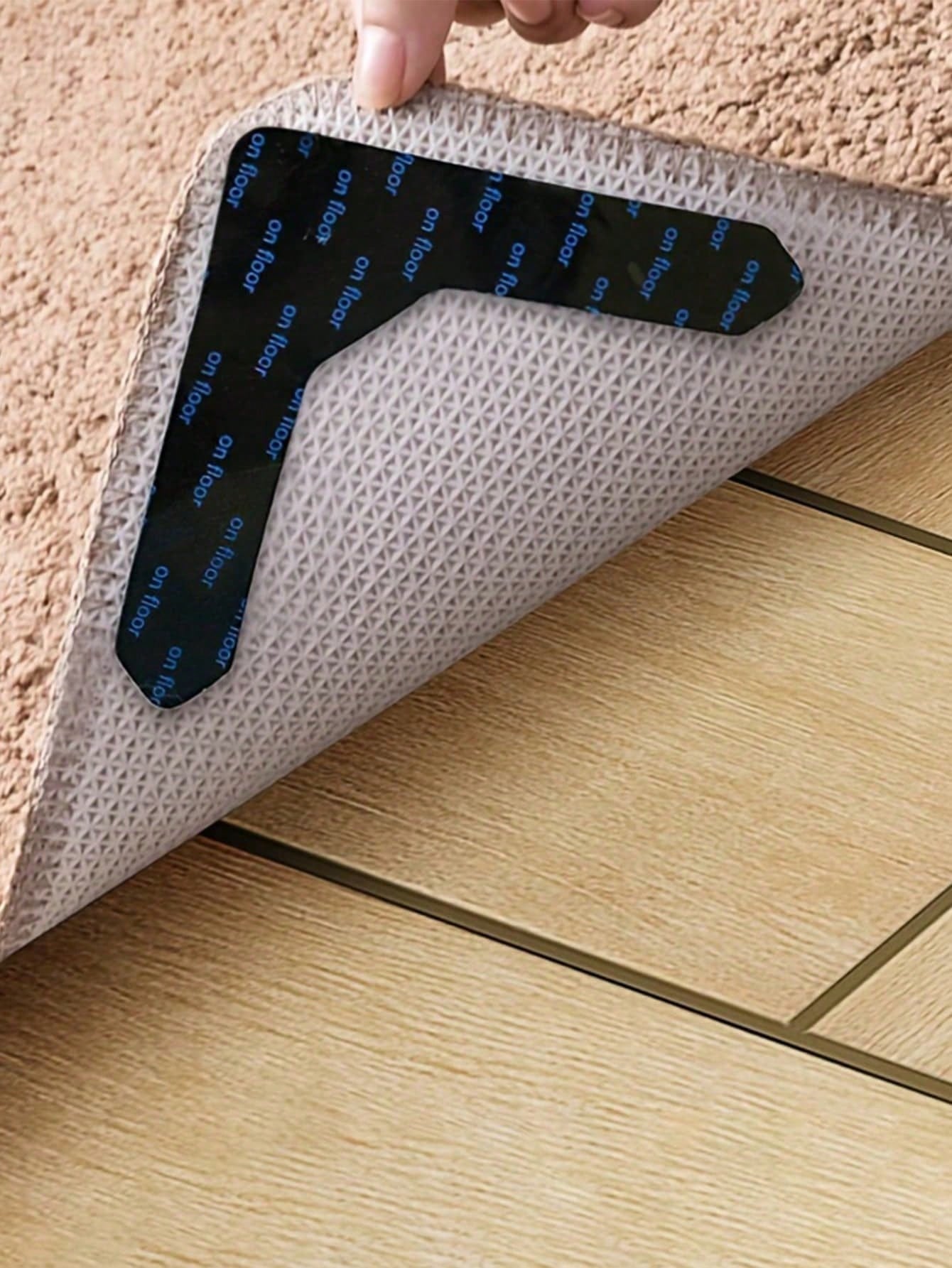 2pcs/12pcs/24pcs Double-Sided Carpet Tape, Non-Slip Design. This Washable Tape Is Suitable For Area Rugs, Reusable, And An Ideal Choice For Hardwood Floors And Tile Floors.