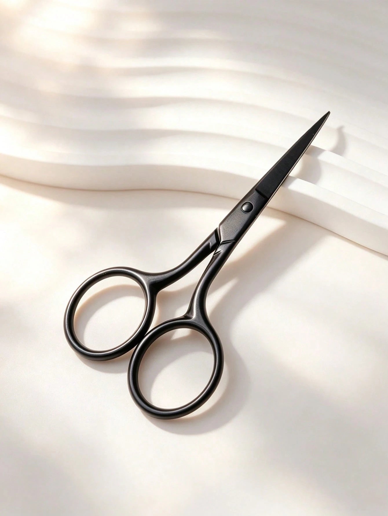2pcs/1pc Black Sharp Beauty Scissors, Stainless Steel Pointed Eyebrow Trimming Scissors, Facial Hair, Eyebrow, Nose Hair, Beard Trimming, Mini Portable, Beauty Tool, Travel, Bedroom, Vanity, Gift For