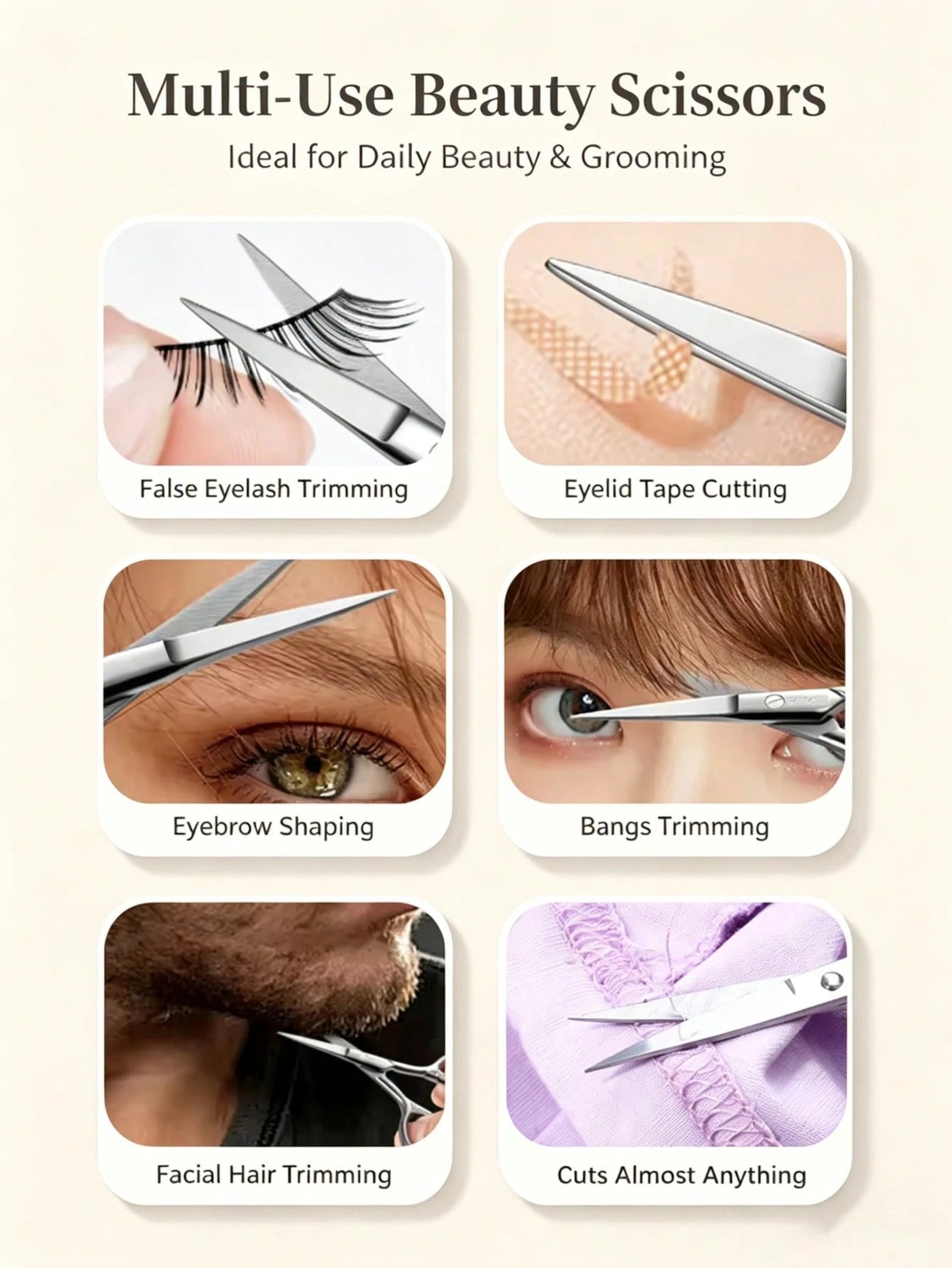 2pcs/1pc Black Sharp Beauty Scissors, Stainless Steel Pointed Eyebrow Trimming Scissors, Facial Hair, Eyebrow, Nose Hair, Beard Trimming, Mini Portable, Beauty Tool, Travel, Bedroom, Vanity, Gift For