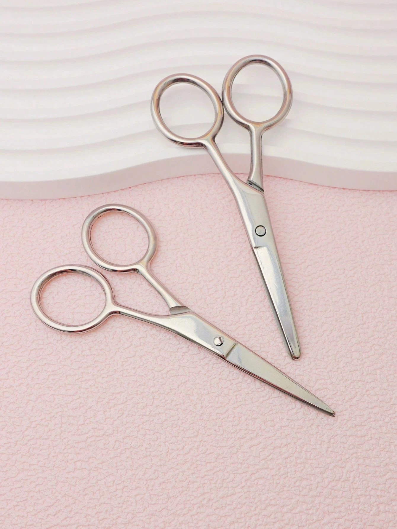 2pcs/1pc Black Sharp Beauty Scissors, Stainless Steel Pointed Eyebrow Trimming Scissors, Facial Hair, Eyebrow, Nose Hair, Beard Trimming, Mini Portable, Beauty Tool, Travel, Bedroom, Vanity, Gift For