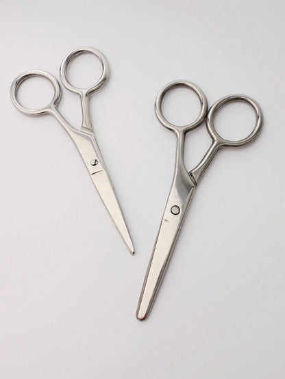 2pcs/1pc Black Sharp Beauty Scissors, Stainless Steel Pointed Eyebrow Trimming Scissors, Facial Hair, Eyebrow, Nose Hair, Beard Trimming, Mini Portable, Beauty Tool, Travel, Bedroom, Vanity, Gift For