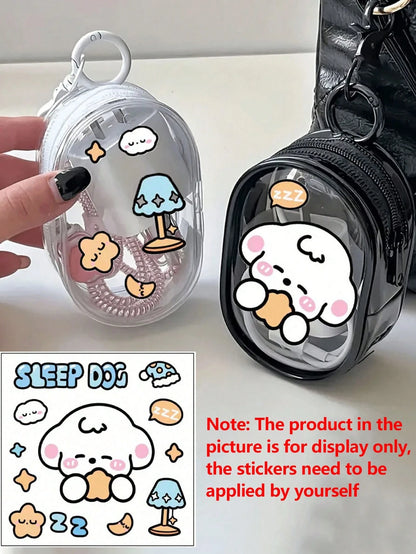 2pcs/1pc Portable PVC Transparent Mini Data Cable Organizer Bag, Dual Zipper For Data Cables, Devices, Earphones, Jewelry & Small Accessories, Hearing Aid, Keys, Coins, Lightweight, Washable- Ideal F