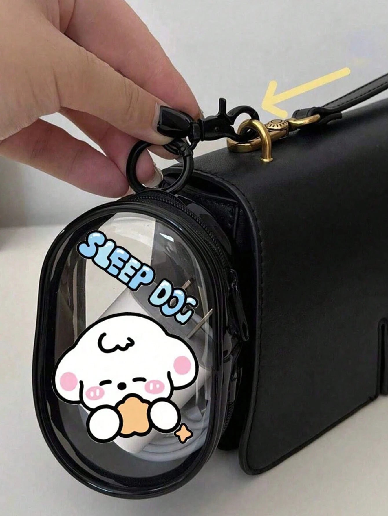 2pcs/1pc Portable PVC Transparent Mini Data Cable Organizer Bag, Dual Zipper For Data Cables, Devices, Earphones, Jewelry & Small Accessories, Hearing Aid, Keys, Coins, Lightweight, Washable- Ideal F