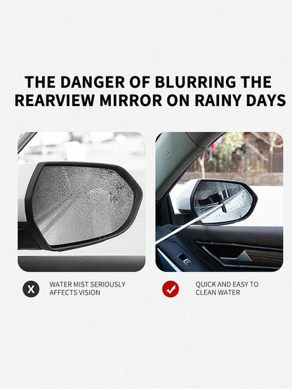 2pcs/1pc Retractable Car Rearview Mirror Squeegee, Rearview Mirror Wiper With Telescopic Pole, Portable Window Cleaner, Suitable For Rain, Fog, Snow, Snow Brush, Car Exterior Accessory