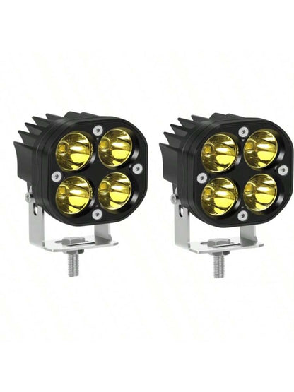 2pcs 3-Inch 40W LED Cube Pod Work Light Strip Driving Light Amber Off-Road 4000LM For 4WD Truck SUV ATV Shipshan Rock