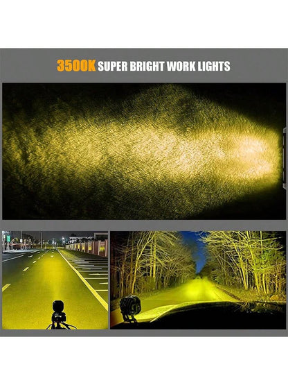 2pcs 3-Inch 40W LED Cube Pod Work Light Strip Driving Light Amber Off-Road 4000LM For 4WD Truck SUV ATV Shipshan Rock