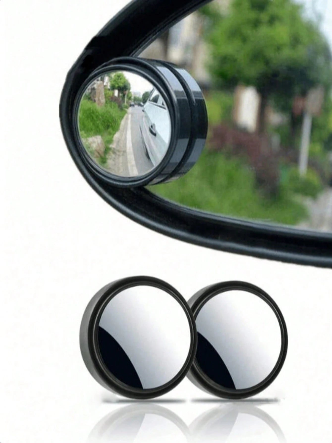 2pcs 360° Adjustable Blind Spot Mirror Car Auxiliary Rearview Convex Mirror Round Frame Wide Angle Mirror Suitable For Car Reverse Mirror