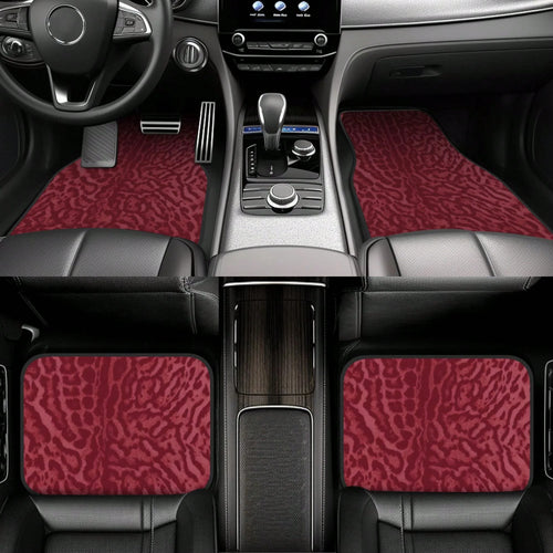 2pcs/4pcs [2D Flat] Red Leopard Print Design Car Floor Mats- Stylish And Durable, Anti-Stain, Non-Slip, Easy To Clean, Suitable For All Vehicles, Front And Rear Floor Mats, Dustproof And Dirt-Resista